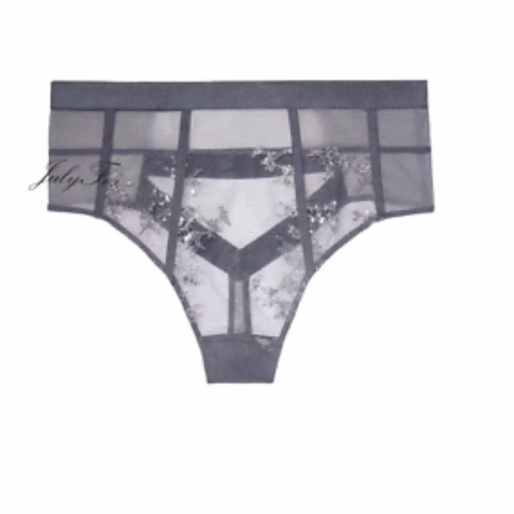 Victoria's Secret Charcoal Sheer Lace High Waist Panties BNWT